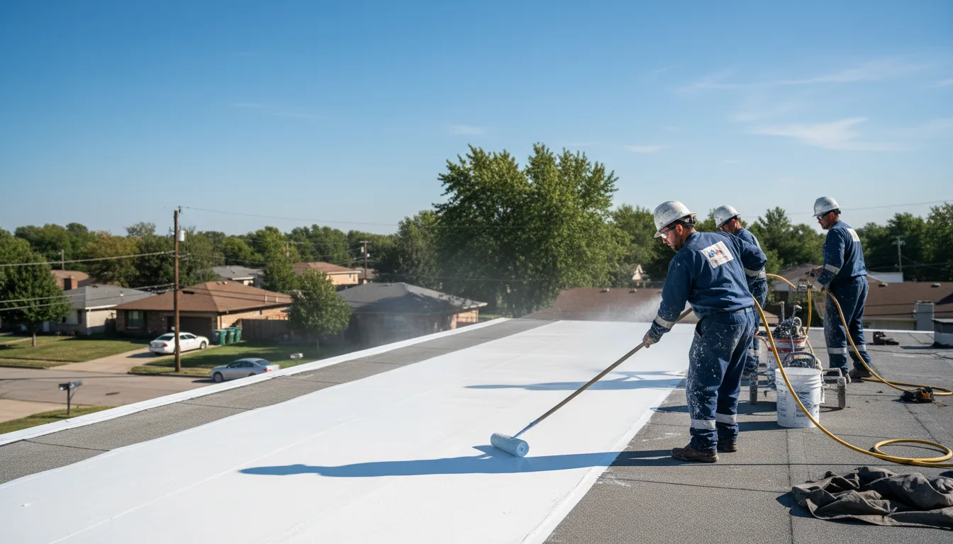 Commercial roof coating in Claude, TX near me